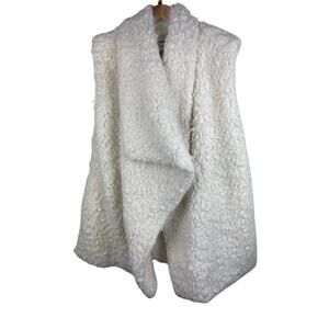 OFFLINE by Aerie Women's XS Cream Soft Fuzzy Faux Fur Open Vest *